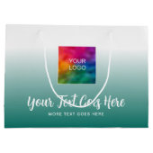 Logo hier turquoise aangepaste sjabloon typografie groot cadeauzakje (Achterkant)