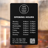 Logo Hier Winkeluren Bedrijfs QR-code Bedrijf Raamsticker (Vel 2)