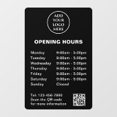 Logo hier Winkeluren Bedrijfs QR Code Company Raamsticker (Vel)