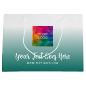 Logo hierin typografie-script sjabloon in het teal groot cadeauzakje (Voorkant)