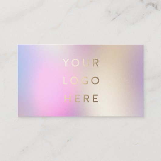 Logo Holografische Iridescent Moderne Feminine Visitekaartje (Voorkant)
