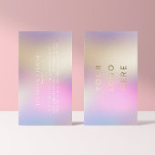 Logo Holografische Iridescent Moderne Feminine Visitekaartje