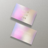 Logo Holografische Iridescent Moderne Feminine Visitekaartje