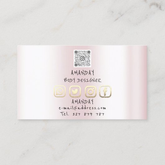 Logo Holographic Busine voor sociale media Logo QR Visitekaartje (Achterkant)