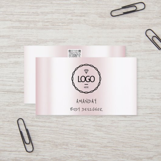 Logo Holographic Busine voor sociale media Logo QR Visitekaartje (Voorkant / Achterkant in situ)