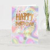 Logo Holographic Faux Gold Happy Birthday Kaart (Voorkant)