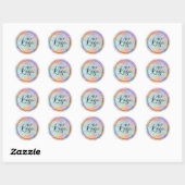 Logo Holographic Glitter Rainbow Ombre Glam Ronde Sticker (Vel)