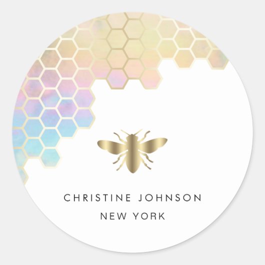 logo honingbijen ronde sticker (Voorkant)