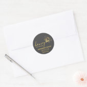 Logo honingpot met gouden bijen ronde sticker (Envelop)