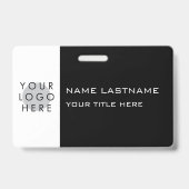 Logo Horizontaal Modern Zwart Wit Titel Naam Badge (Achterkant)