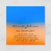 Logo House Real Estate Agent Home Blue Oranje Vierkante Visitekaartje (Achterkant)