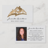 Logo House Real Estate Agent Professional Grey Visitekaartje (Voorkant / Achterkant)