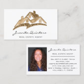 Logo House Real Estate Agent Professional White Visitekaartje (Voorkant / Achterkant)