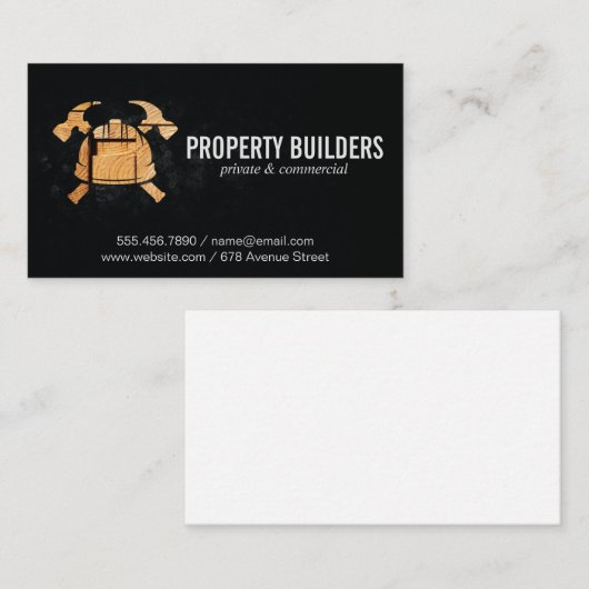 Logo | Hout | Hammers Hardhat Visitekaartje (Voorkant / Achterkant)