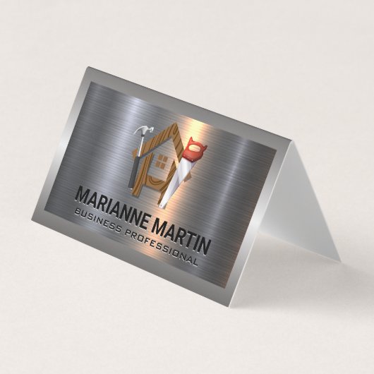 Logo | Hout-thuiszout en -hamer Visitekaartje (Voorkant)