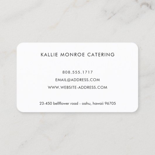 Logo Hout Visitekaartjes voor voedselbevoorrading (Achterkant)