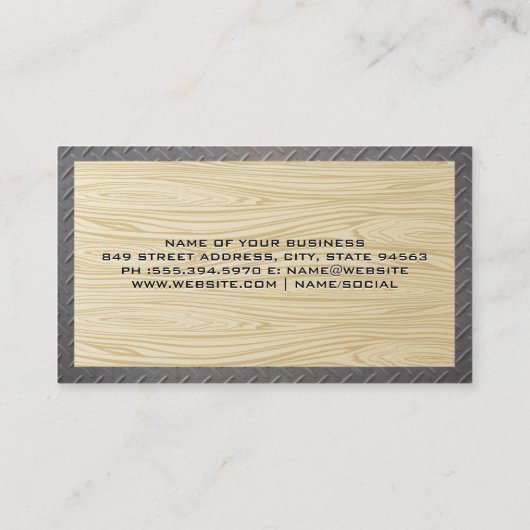 Logo | Houtkorrels | Staal Visitekaartje (Achterkant)