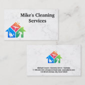 Logo Huishoudelijke Schoonmaakdiensten | Marmeren  Visitekaartje (Voorkant / Achterkant)