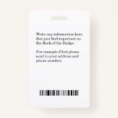 Logo-ID foto Werknemer Naam streepjescode Aangepas Badge (Achterkant)