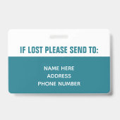 Logo-ID voor aangepaste personeelsfoto Badge (Achterkant)
