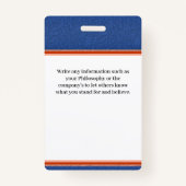 Logo-ID werknemer Aangepaste naam Badge (Achterkant)