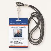 Logo-ID werknemer Aangepaste naam Badge (Voorkant met draagriem)