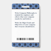 Logo-ID Werknemer Fotobalk Code Aangepast Badge (Achterkant)