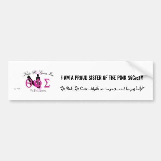 logo, ik ben een trotse zus van The Pink Society,  Bumpersticker (Voorkant)