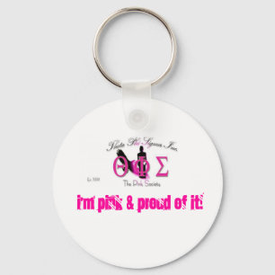 logo, ik ben roze en trots. Sleutelhanger