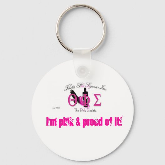 logo, ik ben roze en trots. Sleutelhanger (Voorkant)