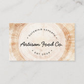 Logo in catering, sjabloon, houtwaren visitekaartje (Voorkant)