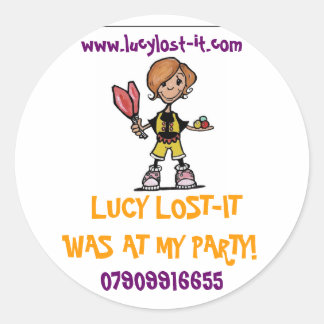 logo in uitvoering, LUCY LOST-ITWAS OP MIJN FEEST! Ronde Sticker