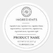 Logo Ingrediënten Product Professioneel Etiket (Voorkant)