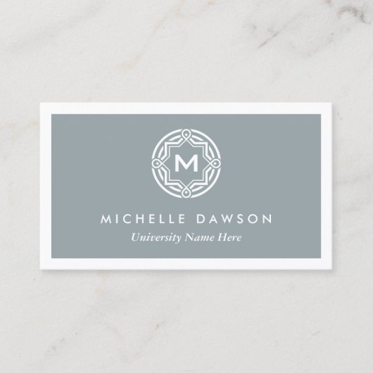 LOGO initiaal voor STUDENTEN/UNIVERSITEIT (grijs) Contactkaartje (Voorkant)