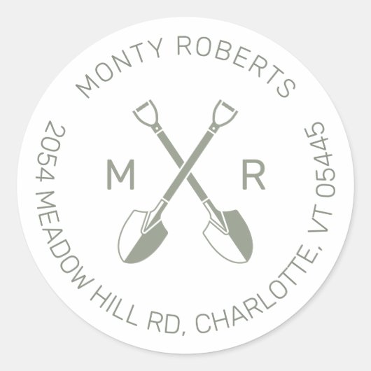 Logo Initialen Groen | Rond retouradreslabel Ronde Sticker (Voorkant)