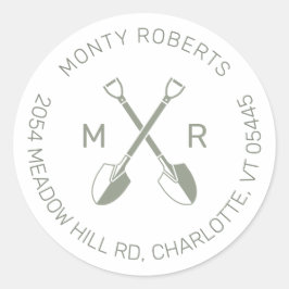Logo Initialen Groen | Rond retouradreslabel Ronde Sticker
