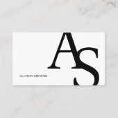 Logo initialen Zwart wit vet make-up qr code Visitekaartje (Voorkant)