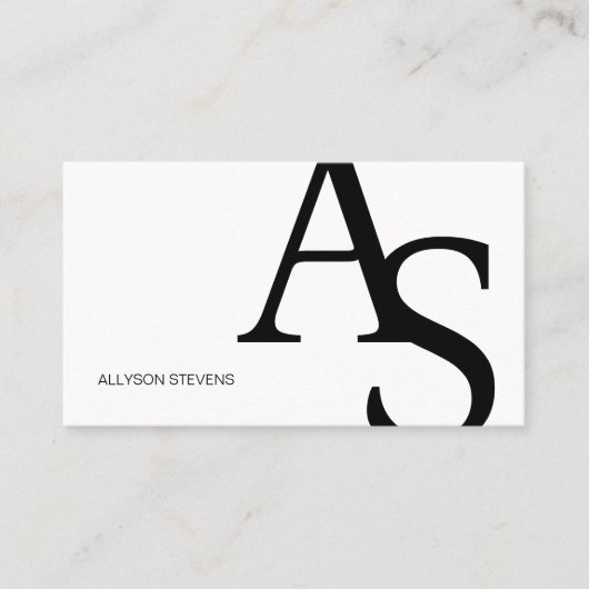 Logo initialen Zwart wit vet make-up qr code Visitekaartje (Voorkant)