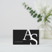 Logo initialen zwarte vetgedrukte make-up qr code visitekaartje (Staand voorkant)