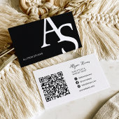 Logo initialen zwarte vetgedrukte make-up qr code visitekaartje