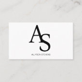 Logo initialen Zwarte witte haarmake-up qr code Visitekaartje (Voorkant)