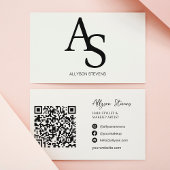 Logo initialen Zwarte witte haarmake-up qr code Visitekaartje