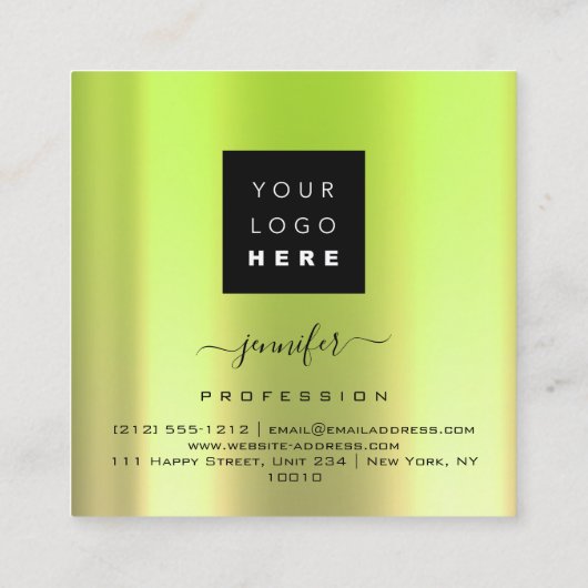 Logo Ips Greenery Violet Professional Makeup Vierkante Visitekaartje (Achterkant)