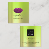 Logo Ips Greenery Violet Professional Makeup Vierkante Visitekaartje (Voorkant / Achterkant)