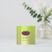 Logo Ips Greenery Violet Professional Makeup Vierkante Visitekaartje (Staand voorkant)