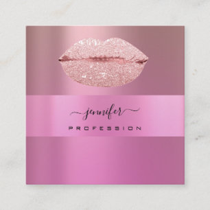 Logo Ips Roos Roze Professionele Makeup Artist Vierkante Visitekaartje