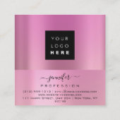 Logo Ips Roos Roze Professionele Makeup Artist Vierkante Visitekaartje (Achterkant)