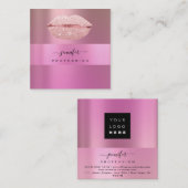 Logo Ips Roos Roze Professionele Makeup Artist Vierkante Visitekaartje (Voorkant / Achterkant)