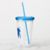 Logo Justice League en Solid Character Background Acryl Drinkbeker (Links)