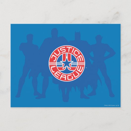 Logo Justice League en Solid Character Background Briefkaart (Voorkant)